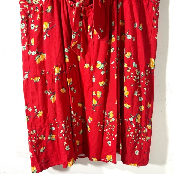 Lauren Conrad Red Lemon Print Dress with Back Tie NWT - Picture 10 of 15